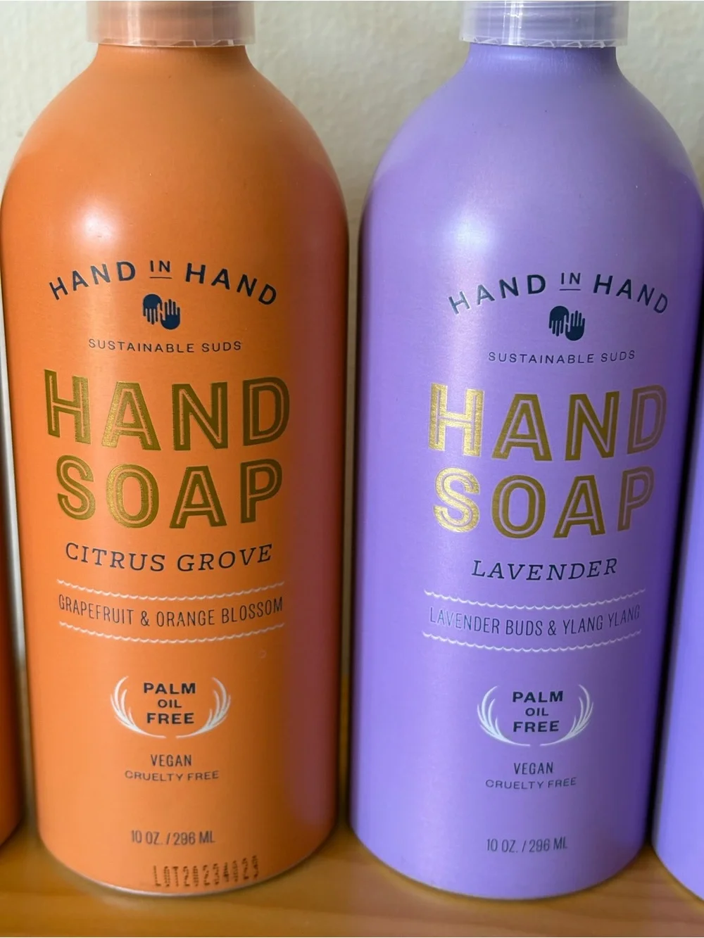 Lot of 4 Hand in Hand Empty Aluminum Soap Bottles Aesthetic Eco Refill Dispenser